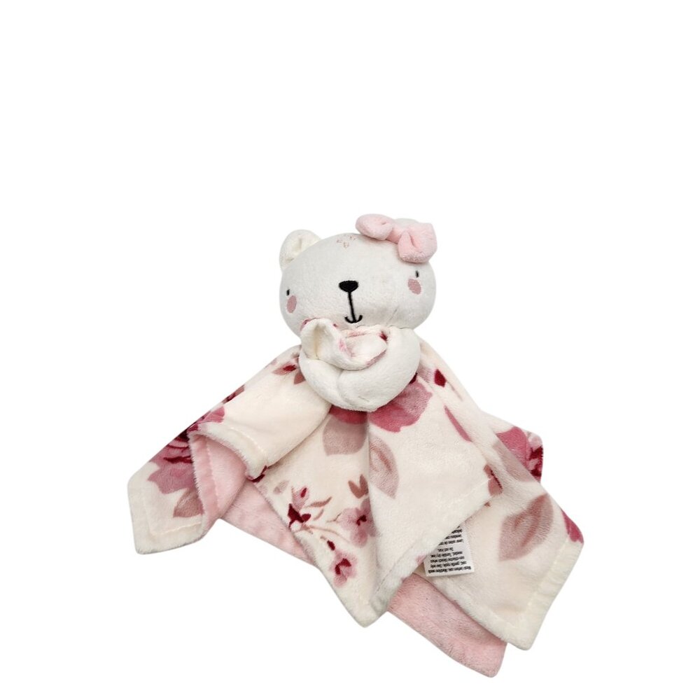 Gerber Modern Moments Pink Bear Plush Security Blanket Size 12 in x 12 in